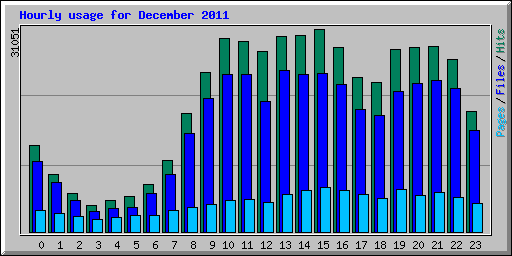 Hourly usage for December 2011
