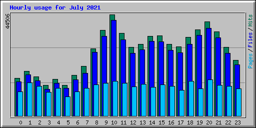 Hourly usage for July 2021