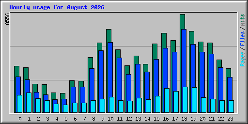 Hourly usage for August 2026