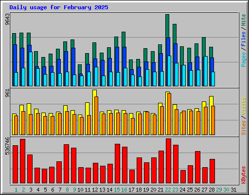 Daily usage for February 2025
